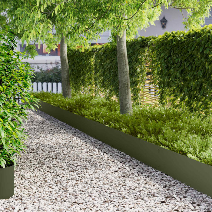 Margine pentru gazon 20 pcs 103 x 30 cm metal Verde măsliniu WALTI