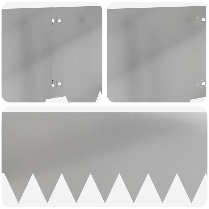 Margine pentru gazon 10 pcs 103 x 30 cm metal Argintiu WALTI