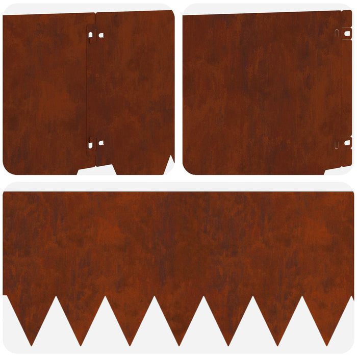 Margine pentru gazon 20 pcs 103 x 30 cm metal Ruginit WALTI