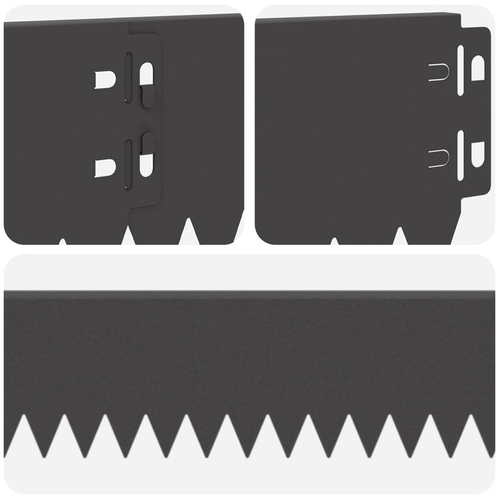 Margine pentru gazon 10 pcs 103 x 10 cm Oțel Negru WALTI