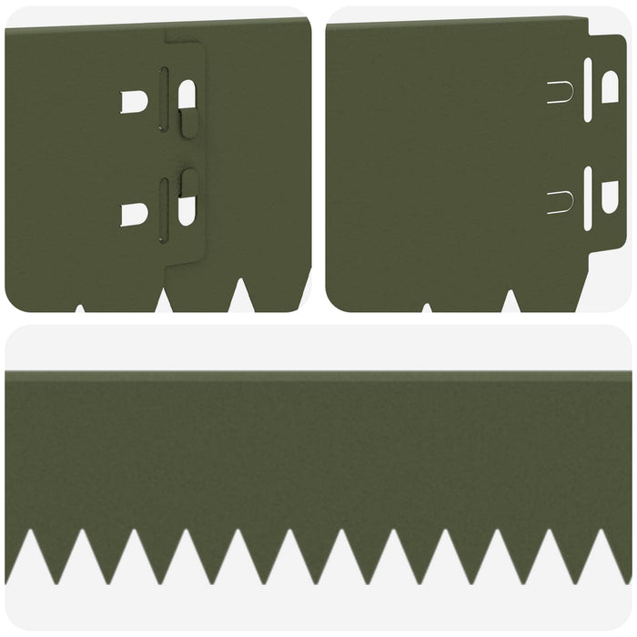 Margine pentru gazon 10 pcs 103 x 10 cm Oțel Verde măsliniu WALTI