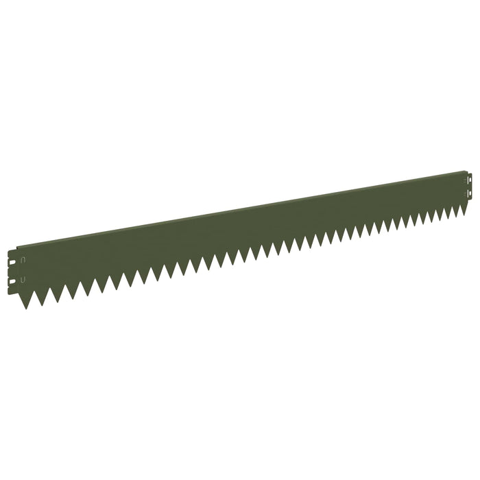 Margine pentru gazon 10 pcs 103 x 10 cm Oțel Verde măsliniu WALTI
