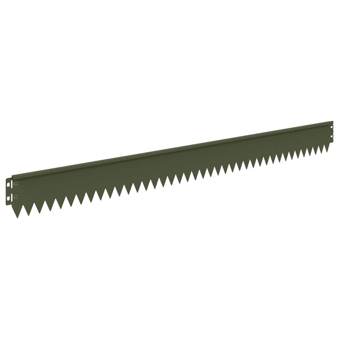 Margine pentru gazon 10 pcs 103 x 10 cm Oțel Verde măsliniu WALTI