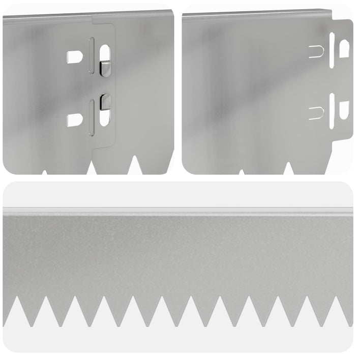 Margine pentru gazon 50 pcs 103 x 10 cm Oțel Argintiu WALTI