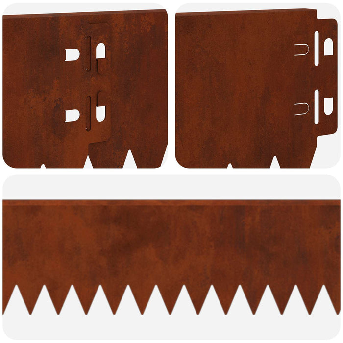 Margine pentru gazon 30 pcs 103 x 10 cm Oțel Ruginit WALTI