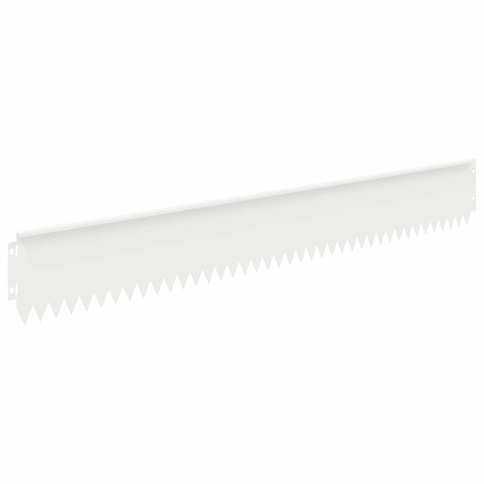 Margine pentru gazon 10 pcs 103 x 15 cm Oțel Alb WALTI