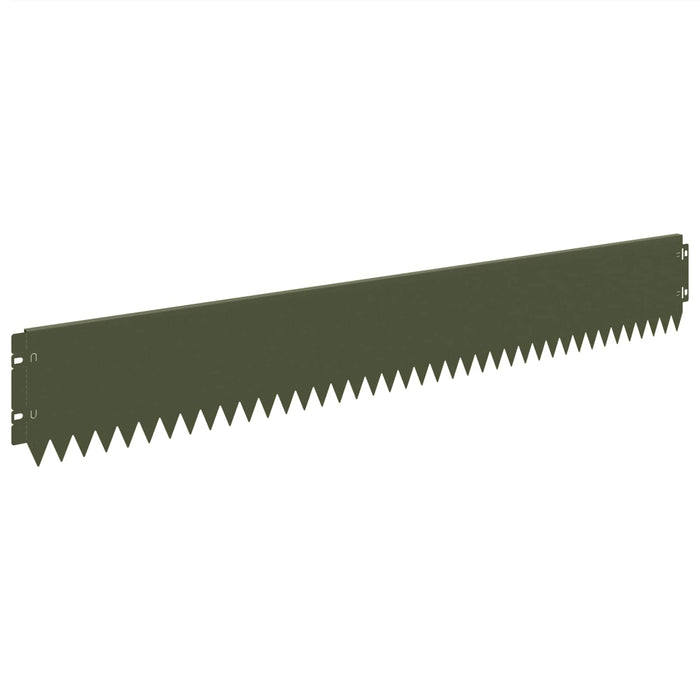 Margine pentru gazon 10 pcs 103 x 15 cm Oțel Verde măsliniu WALTI