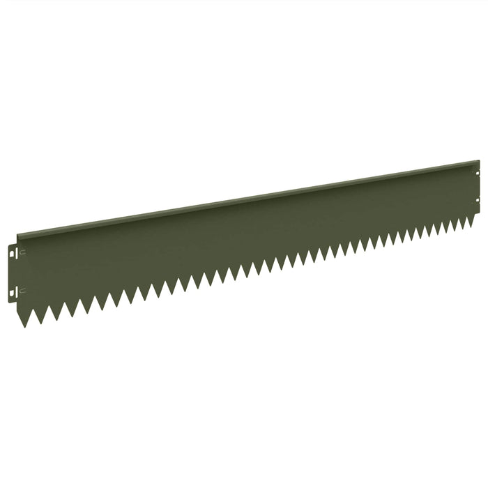 Margine pentru gazon 10 pcs 103 x 15 cm Oțel Verde măsliniu WALTI