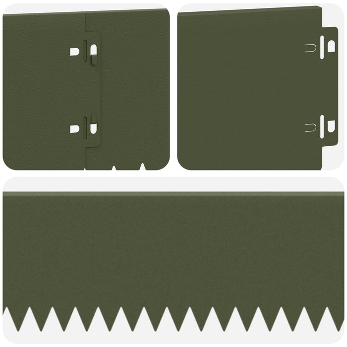 Margine pentru gazon 30 pcs 103 x 15 cm Oțel Verde măsliniu WALTI