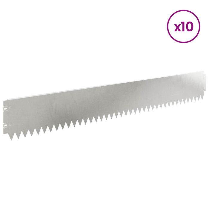 Margine pentru gazon 10 pcs 103 x 15 cm Oțel Argintiu WALTI