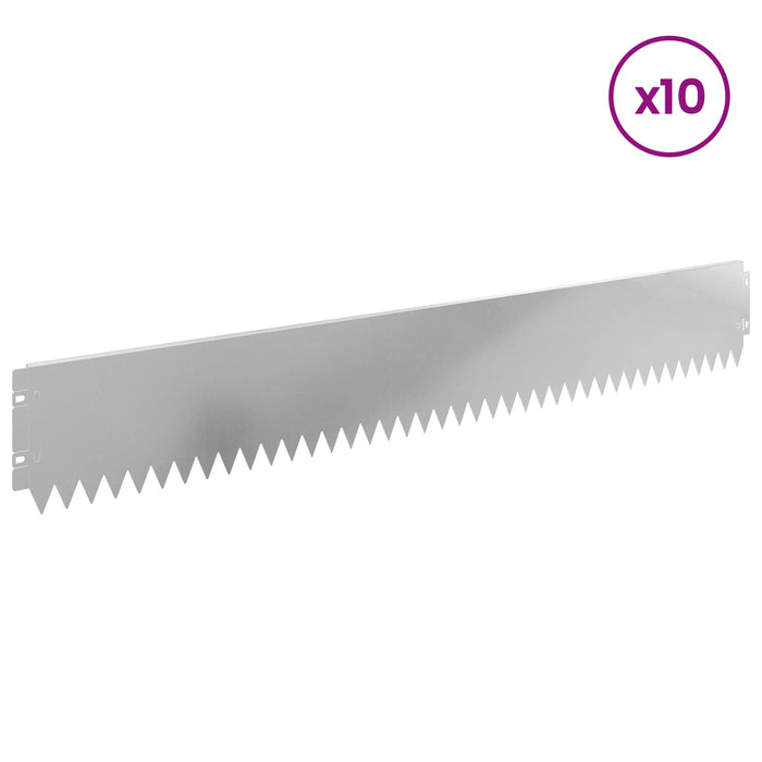 Margine pentru gazon 10 pcs 103 x 15 cm Oțel Argintiu WALTI