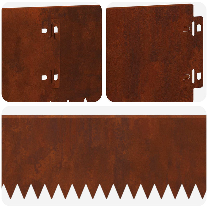 Margine pentru gazon 30 pcs 103 x 15 cm Oțel Ruginit WALTI