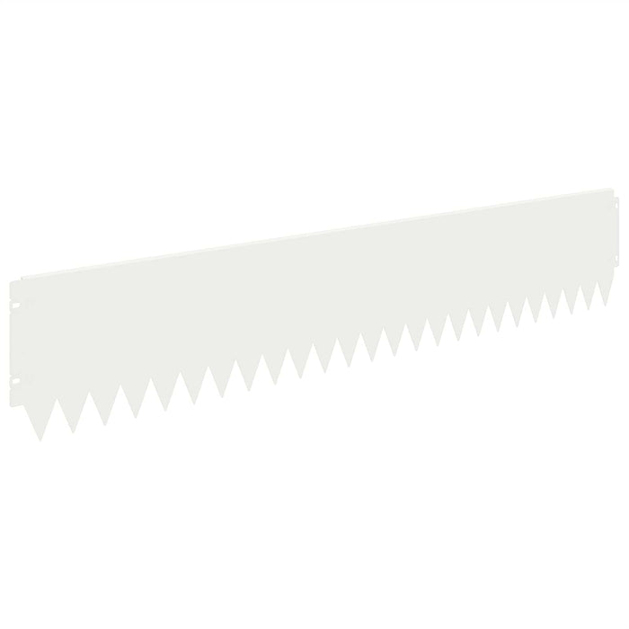 Margine pentru gazon 10 pcs 103 x 20 cm Oțel Alb WALTI