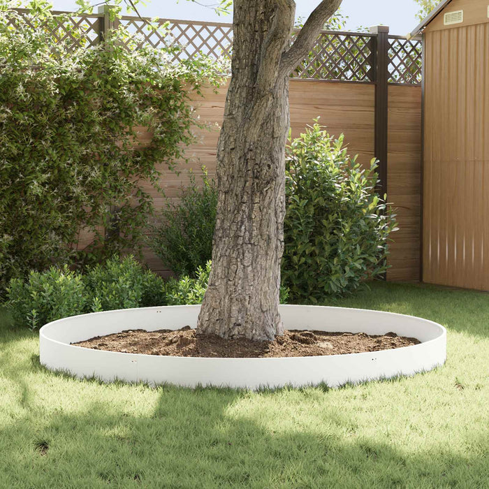 Margine pentru gazon 30 pcs 103 x 20 cm Oțel Alb WALTI