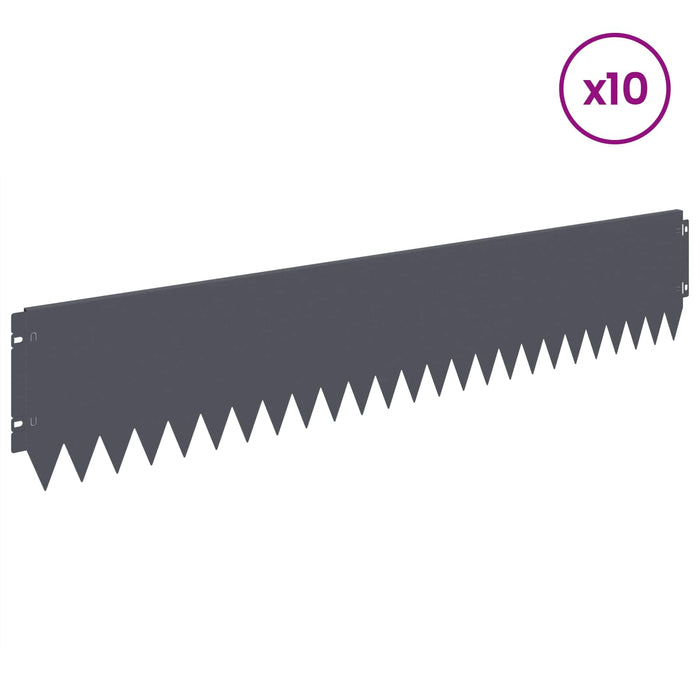 Margine pentru gazon 10 pcs 103 x 20 cm Oțel Antracit WALTI