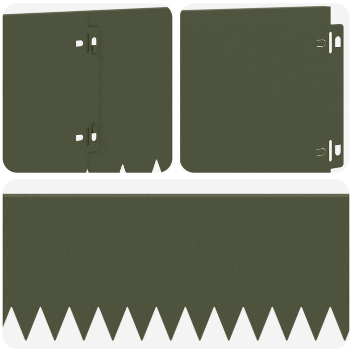 Margine pentru gazon 10 pcs 103 x 20 cm Oțel Verde măsliniu WALTI