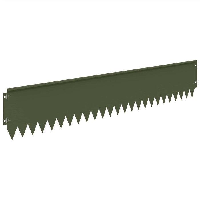 Margine pentru gazon 10 pcs 103 x 20 cm Oțel Verde măsliniu WALTI