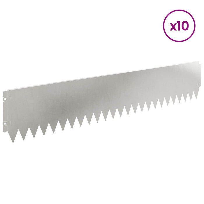 Margine pentru gazon 10 pcs 103 x 20 cm Oțel Argintiu WALTI