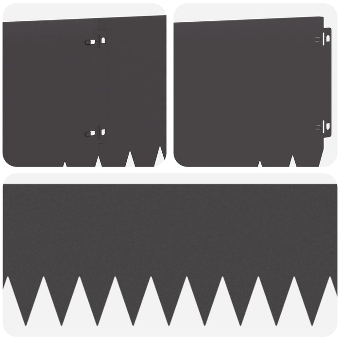 Margine pentru gazon 10 pcs 103 x 25 cm Oțel Negru WALTI