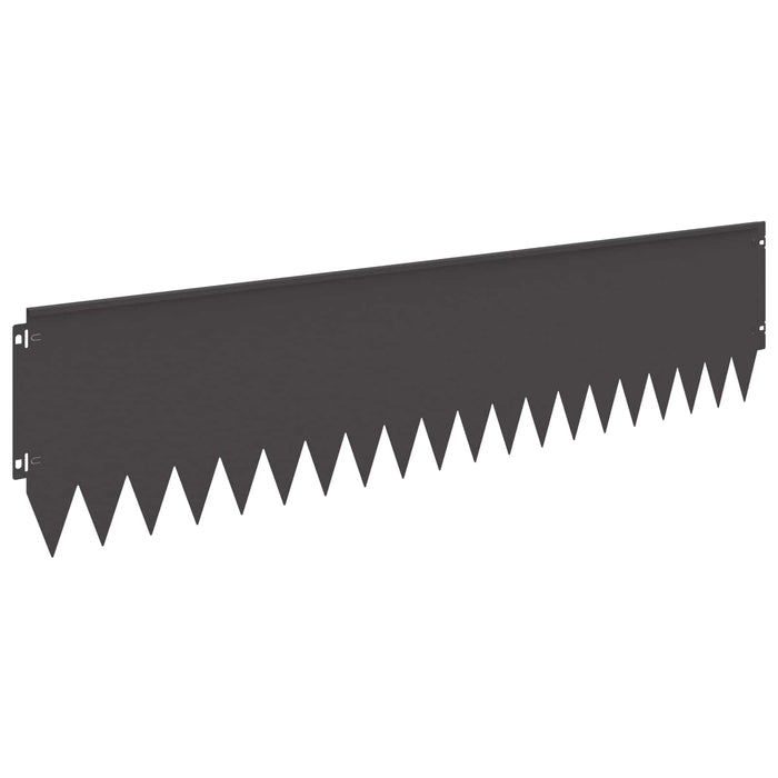 Margine pentru gazon 10 pcs 103 x 25 cm Oțel Negru WALTI