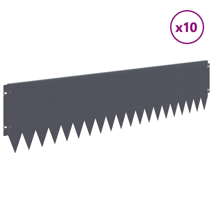 Margine pentru gazon 10 pcs 103 x 25 cm Oțel Antracit WALTI