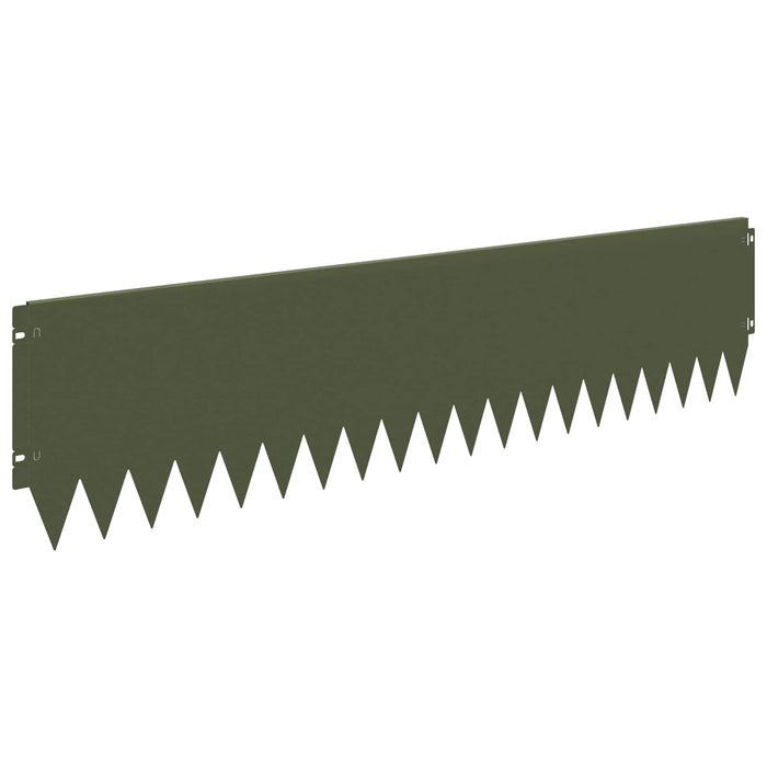 Margine pentru gazon 10 pcs 103 x 25 cm Oțel Verde măsliniu WALTI