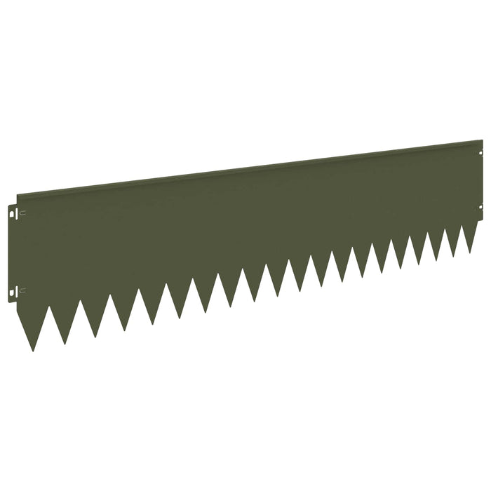Margine pentru gazon 10 pcs 103 x 25 cm Oțel Verde măsliniu WALTI