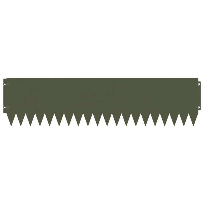 Margine pentru gazon 10 pcs 103 x 25 cm Oțel Verde măsliniu WALTI