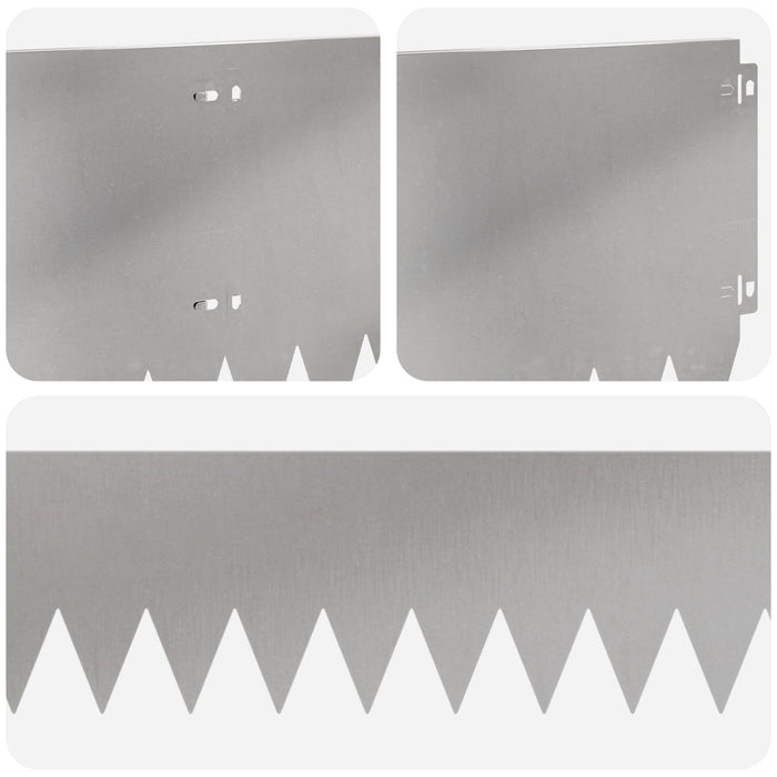 Margine pentru gazon 10 pcs 103 x 25 cm Oțel Argintiu WALTI