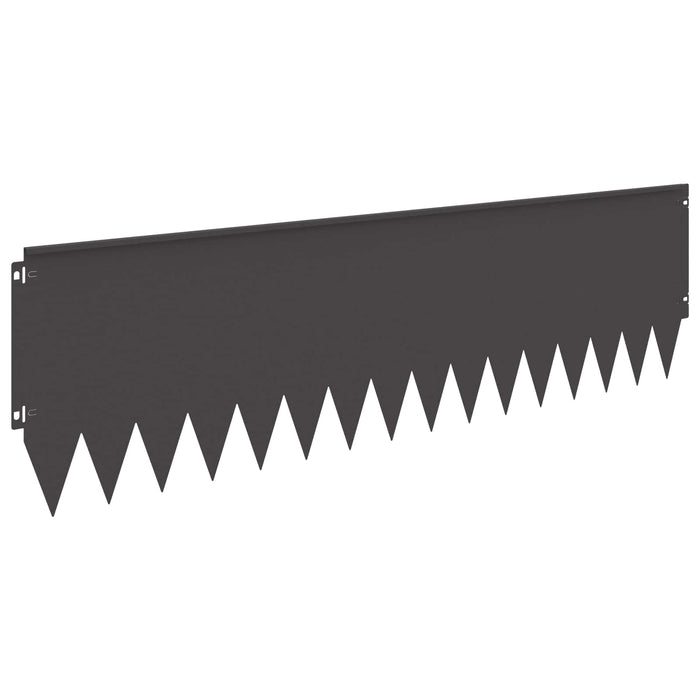 Margine pentru gazon 10 pcs 103 x 30 cm Oțel Negru WALTI