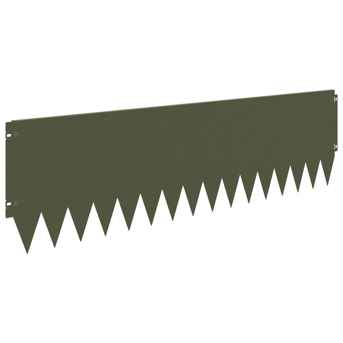 Margine pentru gazon 10 pcs 103 x 30 cm Oțel Verde măsliniu WALTI