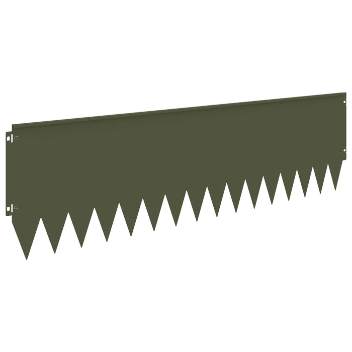 Margine pentru gazon 10 pcs 103 x 30 cm Oțel Verde măsliniu WALTI