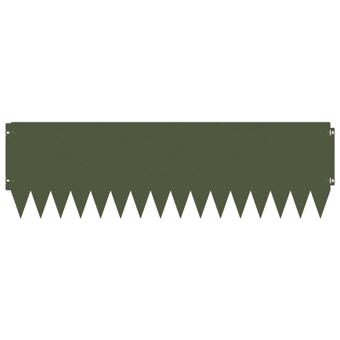 Margine pentru gazon 10 pcs 103 x 30 cm Oțel Verde măsliniu WALTI