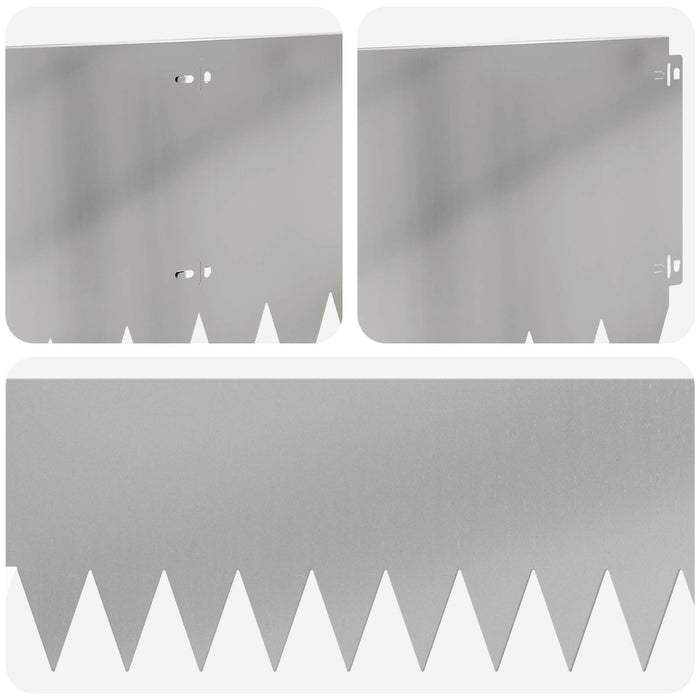 Margine pentru gazon 10 pcs 103 x 30 cm Oțel Argintiu WALTI