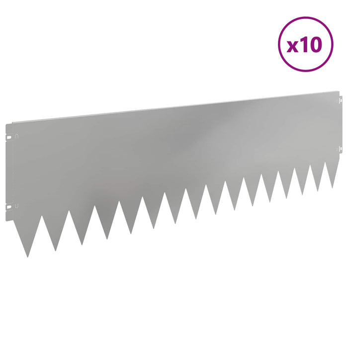 Margine pentru gazon 10 pcs 103 x 30 cm Oțel Argintiu WALTI