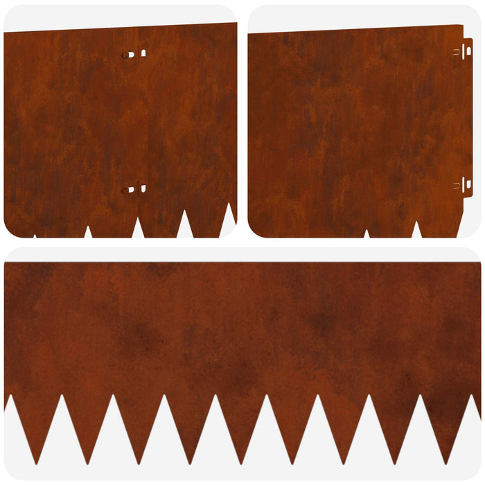 Margine pentru gazon 20 pcs 103 x 30 cm Oțel Ruginit WALTI