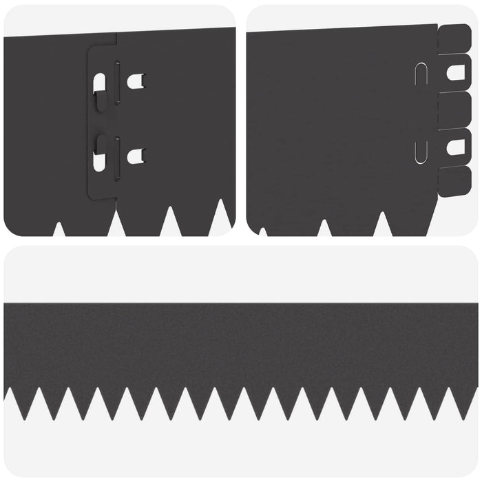 Margine pentru gazon 20 pcs 103 x 10 cm Oțel Negru WALTI