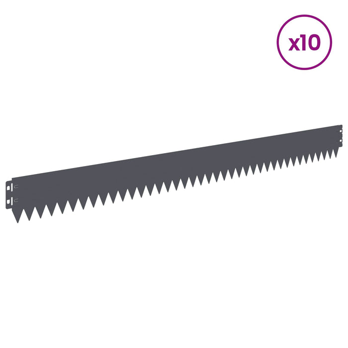 Margine pentru gazon 10 pcs 103 x 10 cm Oțel Antracit WALTI