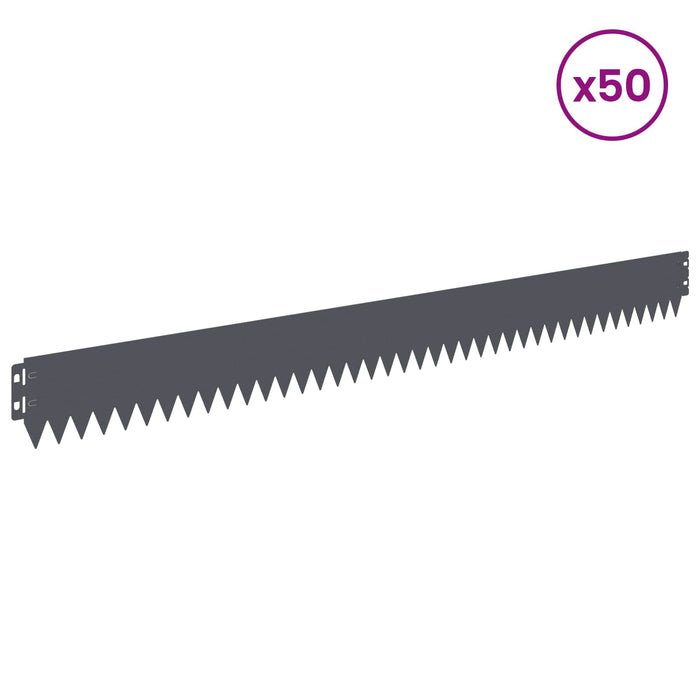 Margine pentru gazon 50 pcs 103 x 10 cm Oțel Antracit WALTI