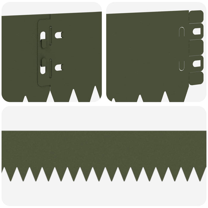 Margine pentru gazon 20 pcs 103 x 10 cm Oțel Verde măsliniu WALTI