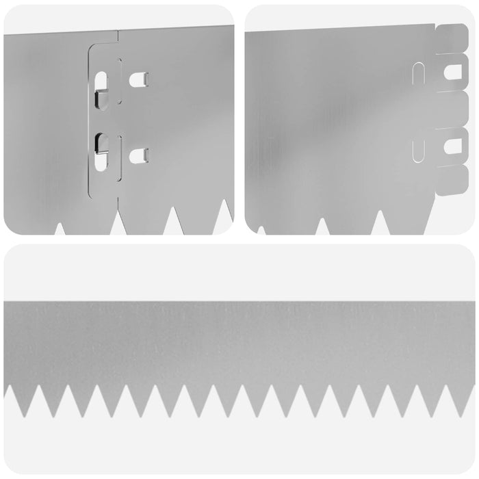 Margine pentru gazon 20 pcs 103 x 10 cm Oțel Argintiu WALTI