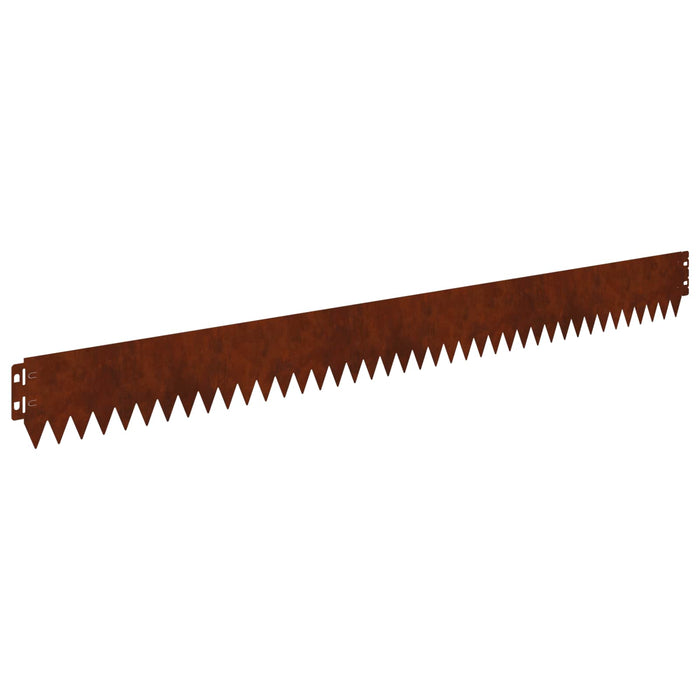 Margine pentru gazon 10 pcs 103 x 10 cm Oțel Ruginit WALTI