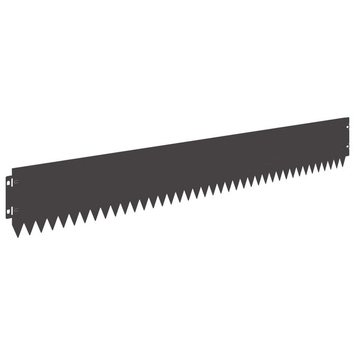 Margine pentru gazon 10 pcs 103 x 15 cm Oțel Negru WALTI