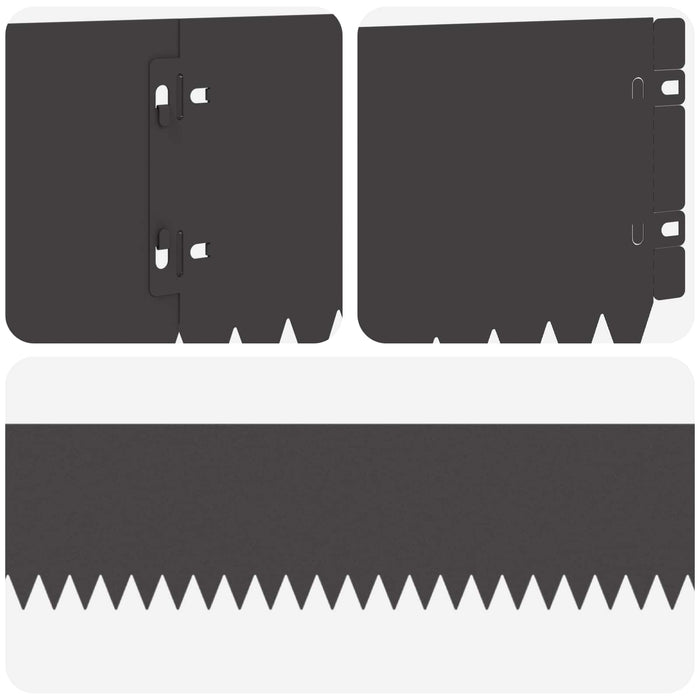 Margine pentru gazon 20 pcs 103 x 15 cm Oțel Negru WALTI