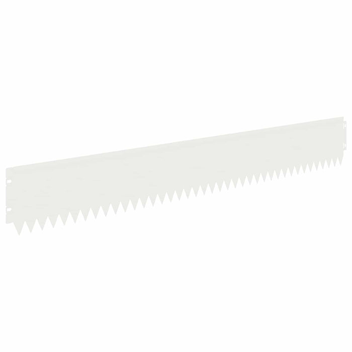 Margine pentru gazon 10 pcs 103 x 15 cm Oțel Alb WALTI