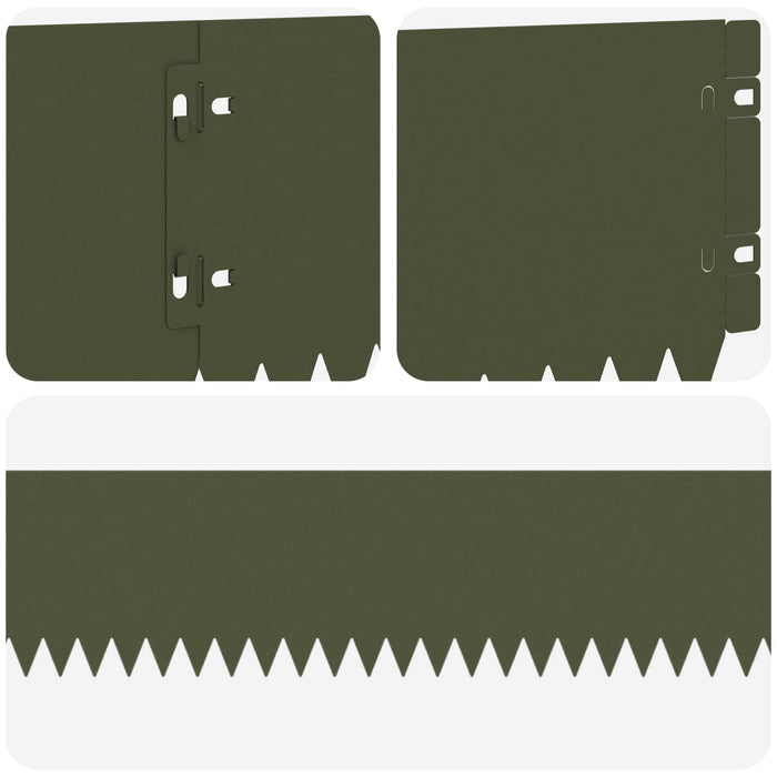 Margine pentru gazon 20 pcs 103 x 15 cm Oțel Verde măsliniu - WALTI WALTI