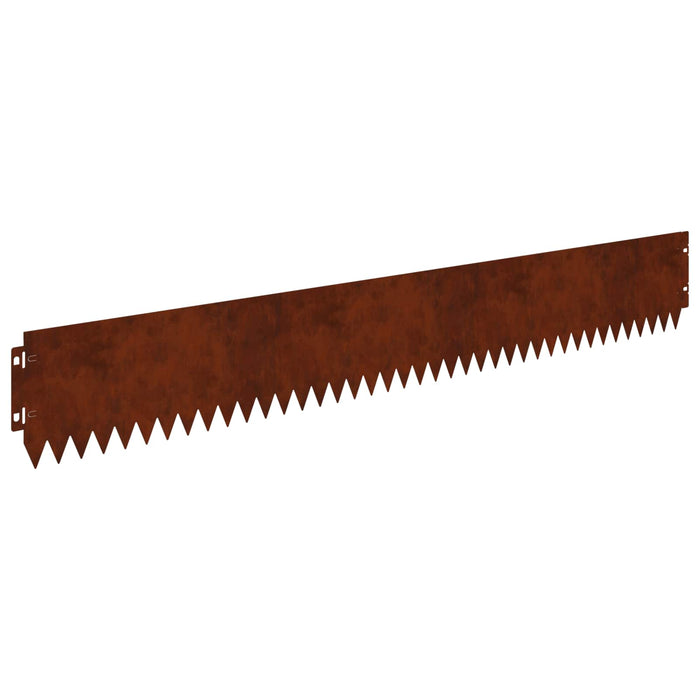 Margine pentru gazon 10 pcs 103 x 15 cm Oțel Ruginit WALTI