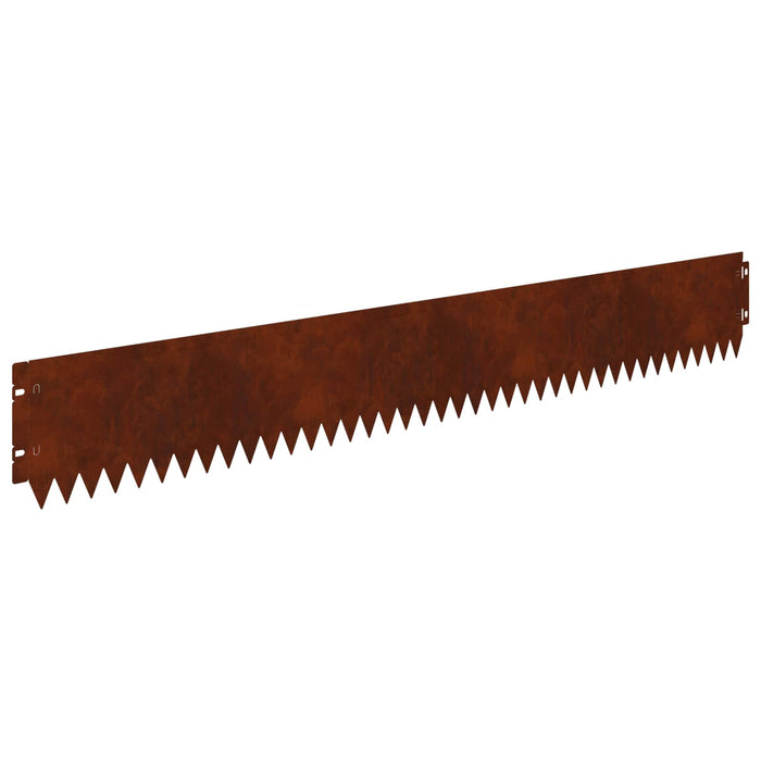 Margine pentru gazon 10 pcs 103 x 15 cm Oțel Ruginit WALTI