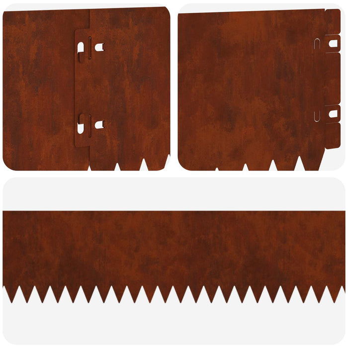 Margine pentru gazon 30 pcs 103 x 15 cm Oțel Ruginit WALTI