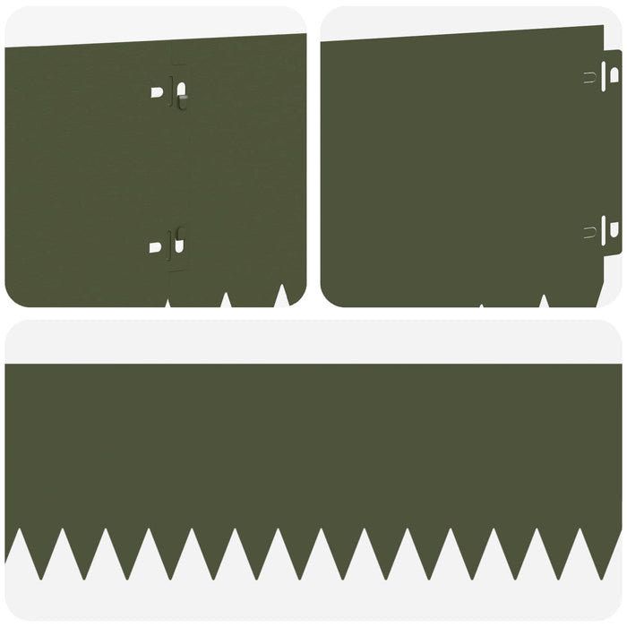 Margine pentru gazon 10 pcs 103 x 20 cm Oțel Verde măsliniu WALTI